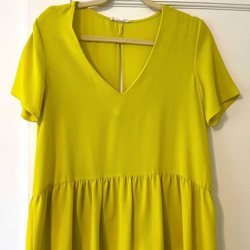 Neon Yellow Peplum Blouse